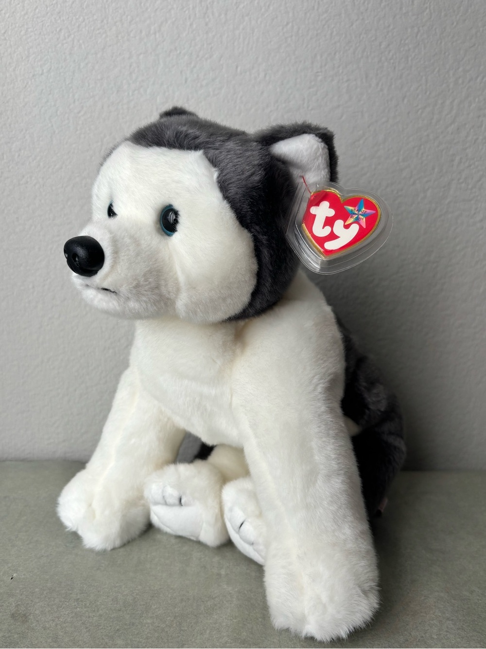 Ty Gray & White Husky Plush Dog Toy